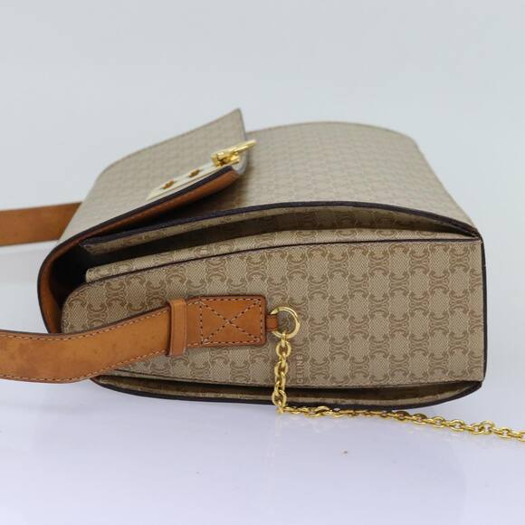 CELINE Macadam Canvas Shoulder Bag Beige - Picture 4 of 12